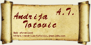 Andrija Totović vizit kartica